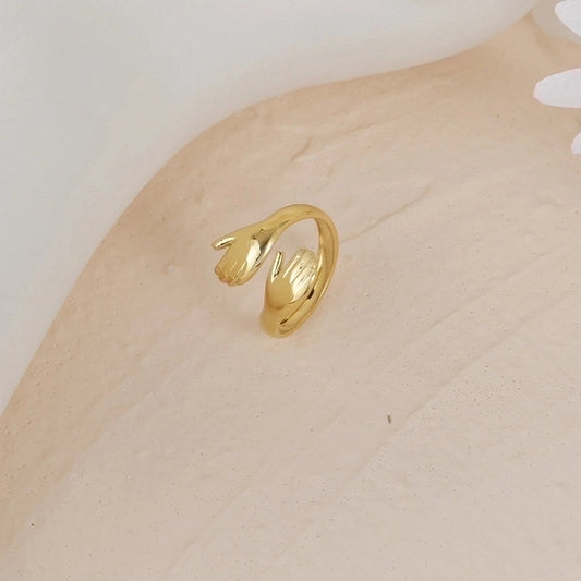 Hugging ring on wooden surface