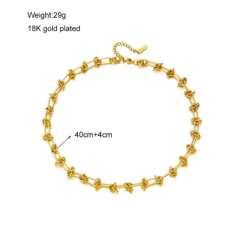 Gold chain on white background with measurements