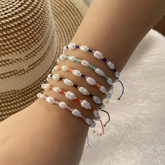 Knitted Pearl Rhombus Bracelets