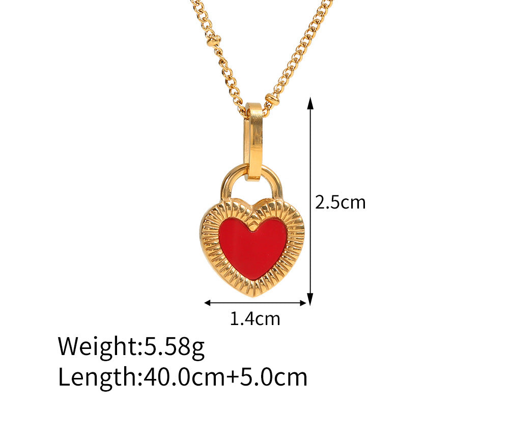 Red necklace with measurements