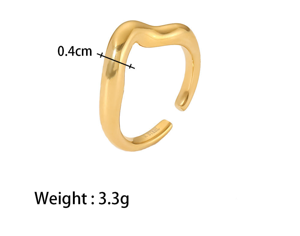 Gold ring with measurements