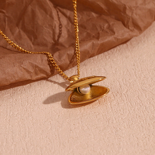 Necklace open and placed on the surface