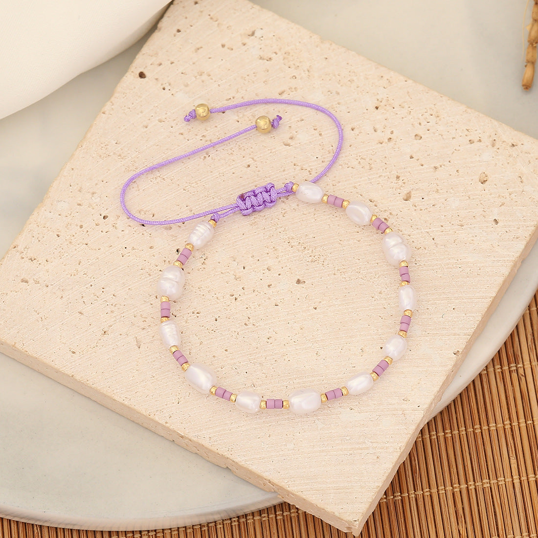 Knitted Pearl Rhombus Bracelets
