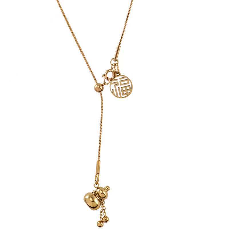 Necklace on white background