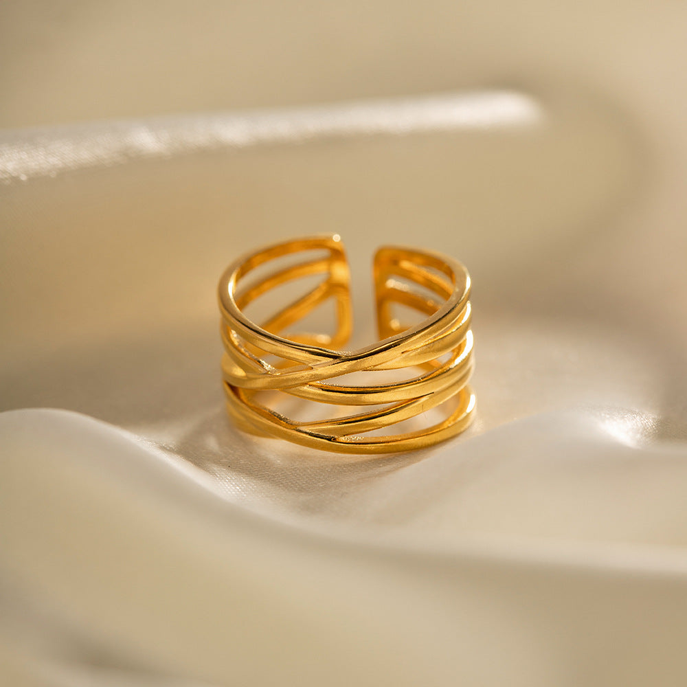 Ring on fabric lying flat