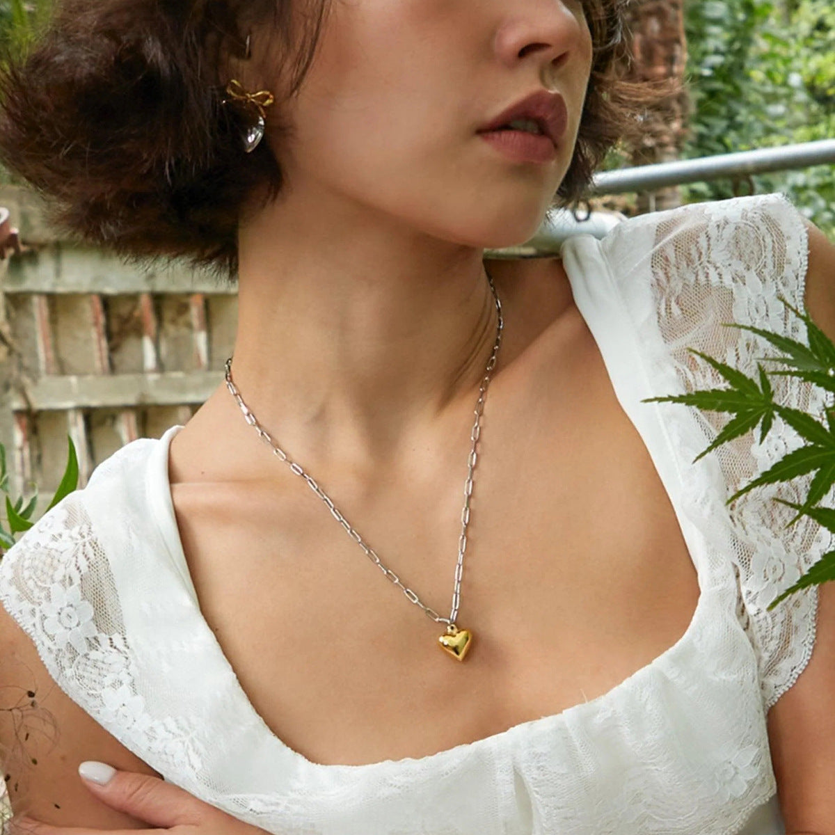Necklace being worn