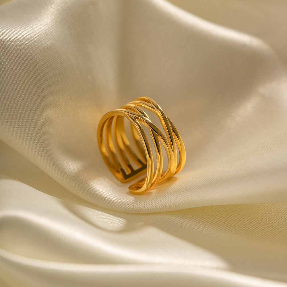 Ring on fabric on its side