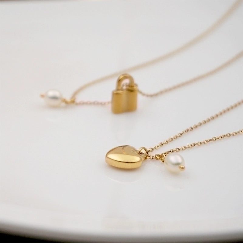 Heart and Lock with Pearl
