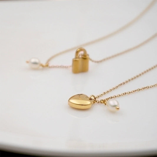 Heart and Lock with Pearl