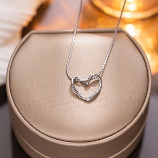 Silver necklace by itself
